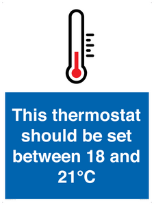 This thermostat should be set between 18 and 21°C